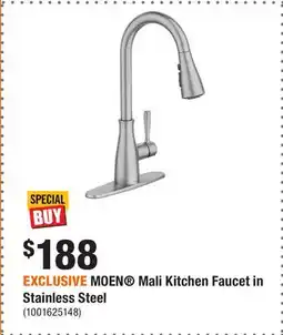 Home Depot EXCLUSIVE MOEN Mali Kitchen Faucet in Stainless Steel offer