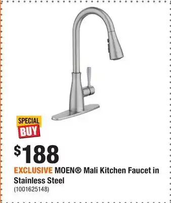 Home Depot EXCLUSIVE MOEN Mali Kitchen Faucet in Stainless Steel offer