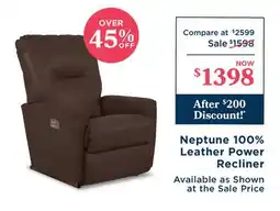 La Z Boy Neptune 100% Leather Power Recliner offer