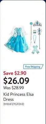 Walmart Kid Princess Elsa Dress offer