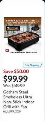 Walmart Gotham Steel Smokeless Ultra Non-Stick Indoor Grill with Fan offer