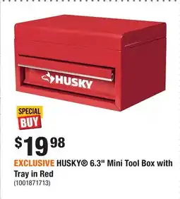 Home Depot EXCLUSIVE HUSKY 6.3 Mini Tool Box with Tray in Red offer