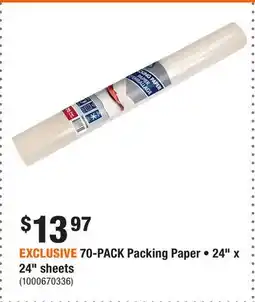 Home Depot EXCLUSIVE 70-PACK Packing Paper • 24 x 24 sheets offer