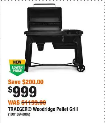 Home Depot TRAEGER Woodridge Pellet Grill offer