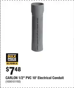 Home Depot CARLON 1/2 PVC 10' Electrical Conduit offer