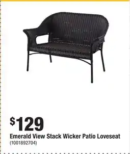 Home Depot Emerald View Stack Wicker Patio Loveseat offer