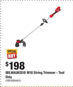 Home Depot MILWAUKEE M18 String Trimmer - Tool Only offer