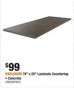 Home Depot EXCLUSIVE 74 x 25 Laminate Countertop • Concrete offer