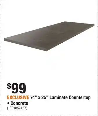 Home Depot EXCLUSIVE 74 x 25 Laminate Countertop • Concrete offer