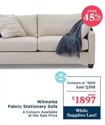 La Z Boy Wilmette Fabric Stationary Sofa offer