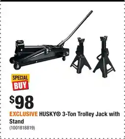 Home Depot EXCLUSIVE HUSKY 3-Ton Trolley Jack with Stand offer
