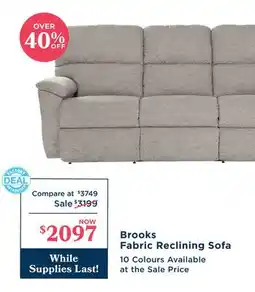 La Z Boy Brooks Fabric Reclining Sofa offer