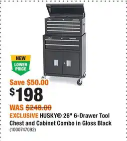 Home Depot EXCLUSIVE HUSKY 26 6-Drawer Tool Chest and Cabinet Combo in Gloss Black offer