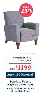 La Z Boy Scarlett Fabric High Leg Lounger offer