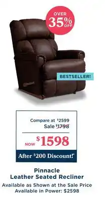 La Z Boy Pinnacle Leather Seated Recliner offer