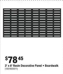 Home Depot 3' x 6' Resin Decorative Panel • Boardwalk offer