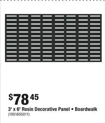 Home Depot 3' x 6' Resin Decorative Panel • Boardwalk offer