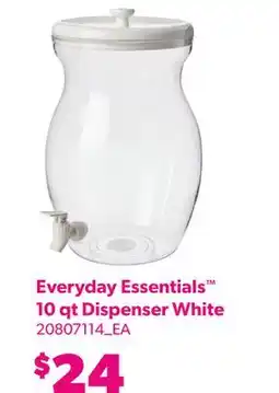 Loblaws EVERYDAY ESSENTIALS 10 QT DISPENSER WHITE offer