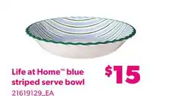 Loblaws LIFE AT HOME BLUE STRIPED SERVE BOWL offer