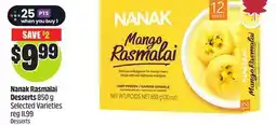 FreshCo Nanak Rasmalai Desserts 850 g Selected Varieties offer