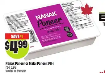 FreshCo Nanak Paneer or Malai Paneer 341 g offer