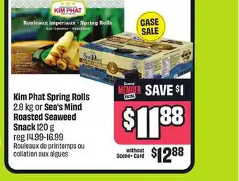 FreshCo Kim Phat Spring Rolls 2.8 kg or Sea's Mind Roasted Seaweed Snack 120 g offer