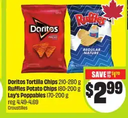 FreshCo Doritos Tortilla Chips 210-280 g Ruffles Potato Chips 180-200 g Lay's Poppables 170-200 g offer