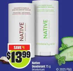 FreshCo Native Deodorant 75 g offer