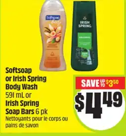FreshCo SoftSoap or Irish Spring Body Wash 591 mL or Irish Spring Soap Bars 6 pk offer