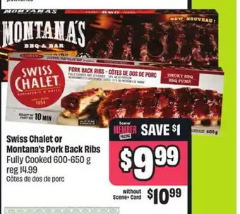 FreshCo Swiss Chalet or Montana's Pork Back Ribs Fully Cooked 600-650 g offer