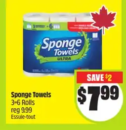 FreshCo Sponge Towels 3=6 Rolls offer