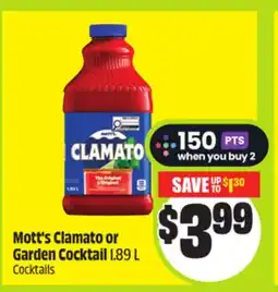 FreshCo Mott's Clamato or Garden Cocktail 1.89 L offer
