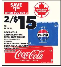 Independent City Market COCA-COLA, CANADA DRY OR PEPSI SOFT DRINKS, 12X355 ML offer