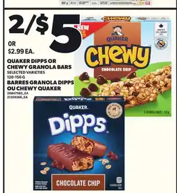 Independent City Market QUAKER DIPPS OR CHEWY GRANOLA BARS,120-156 G offer