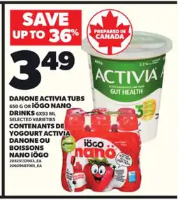 Independent City Market DANONE ACTIVIA TUBS, 650 G OR iÖGO NANO DRINKS, 6X93 ML offer
