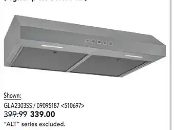 RONA BROAN DESIGNER UNDER-CABINET RANGE HOODS offer