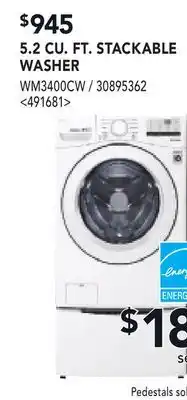 RONA LG 5.2 CU. FT. STACKABLE WASHER offer