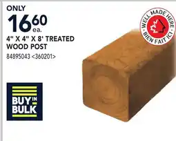 RONA 4 X 4 X 8 TREATED WOOD POST offer