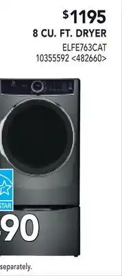 RONA ELECTROLUX 8 CU. FT. DRYER offer