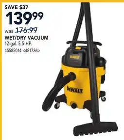 RONA DEWALT WET/DRY VACUUM offer