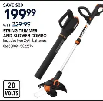 RONA WORX STRING TRIMMER AND BLOWER COMBO offer