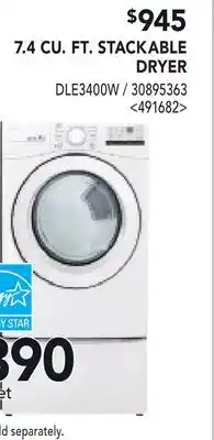 RONA LG 7.4-CU FT STACKABLE DRYER offer