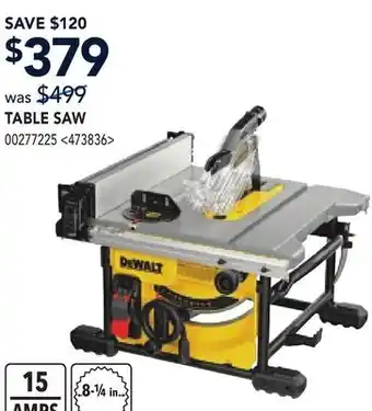 RONA DEWALT TABLE SAW offer