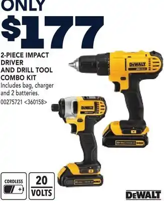 RONA DEWALT 2-PIECE IMPACT DRIVER AND DRILL TOOL COMBO KIT offer