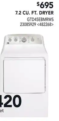 RONA GE 7.2 CU. FT. DRYER offer