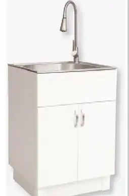 RONA TRANSFORM 26-IN WHITE/CHROME PVC 2-DOOR LAUNDRY SINK 26 X 23 X 31 offer