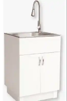 RONA TRANSFORM 26-IN WHITE/CHROME PVC 2-DOOR LAUNDRY SINK 26 X 23 X 31 offer