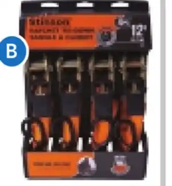 RONA 4-PACK RATCHET STRAPS, 1 x 12' offer