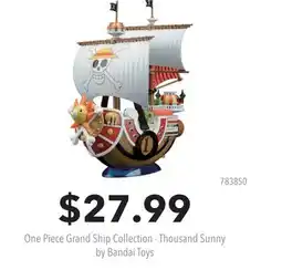 GameStop One Piece Grand Ship Collection - Thousand Sunny by Bandai Toys offer