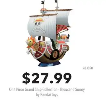 GameStop One Piece Grand Ship Collection - Thousand Sunny by Bandai Toys offer